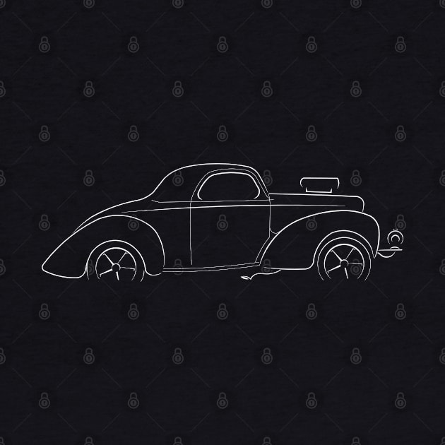 1941 Willys Coupe Gasser - profile stencil, white by mal_photography